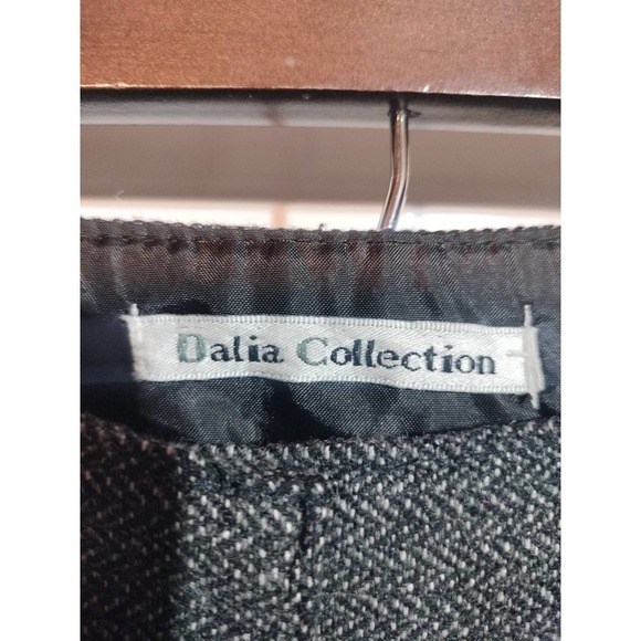 Dalia Collection Herringbone Wool Blend Dark Gray Career Pants Woman size 10 - Picture 3 of 6